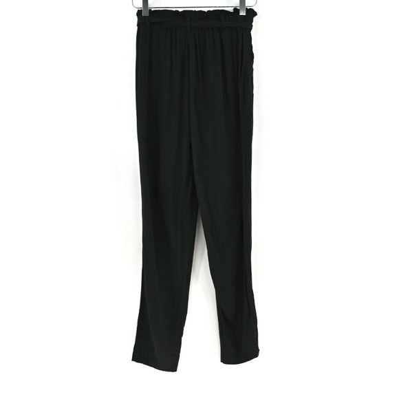 FASHION NOVA Blk Soft Pull On Tie Front Pants #BM4 - Picture 5 of 9